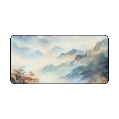 Misty Mountain Watercolor Landscape Desk Mat — alternate desk mat product image 3