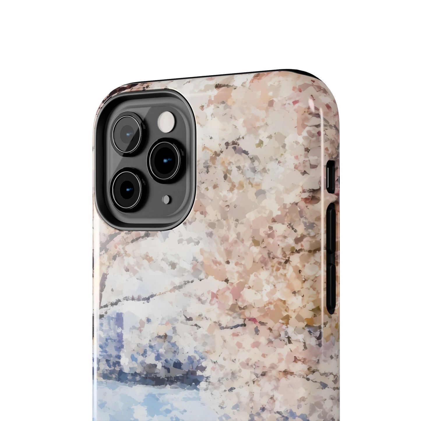 iPhone case with abstract pastel floral and nature-inspired watercolor design
