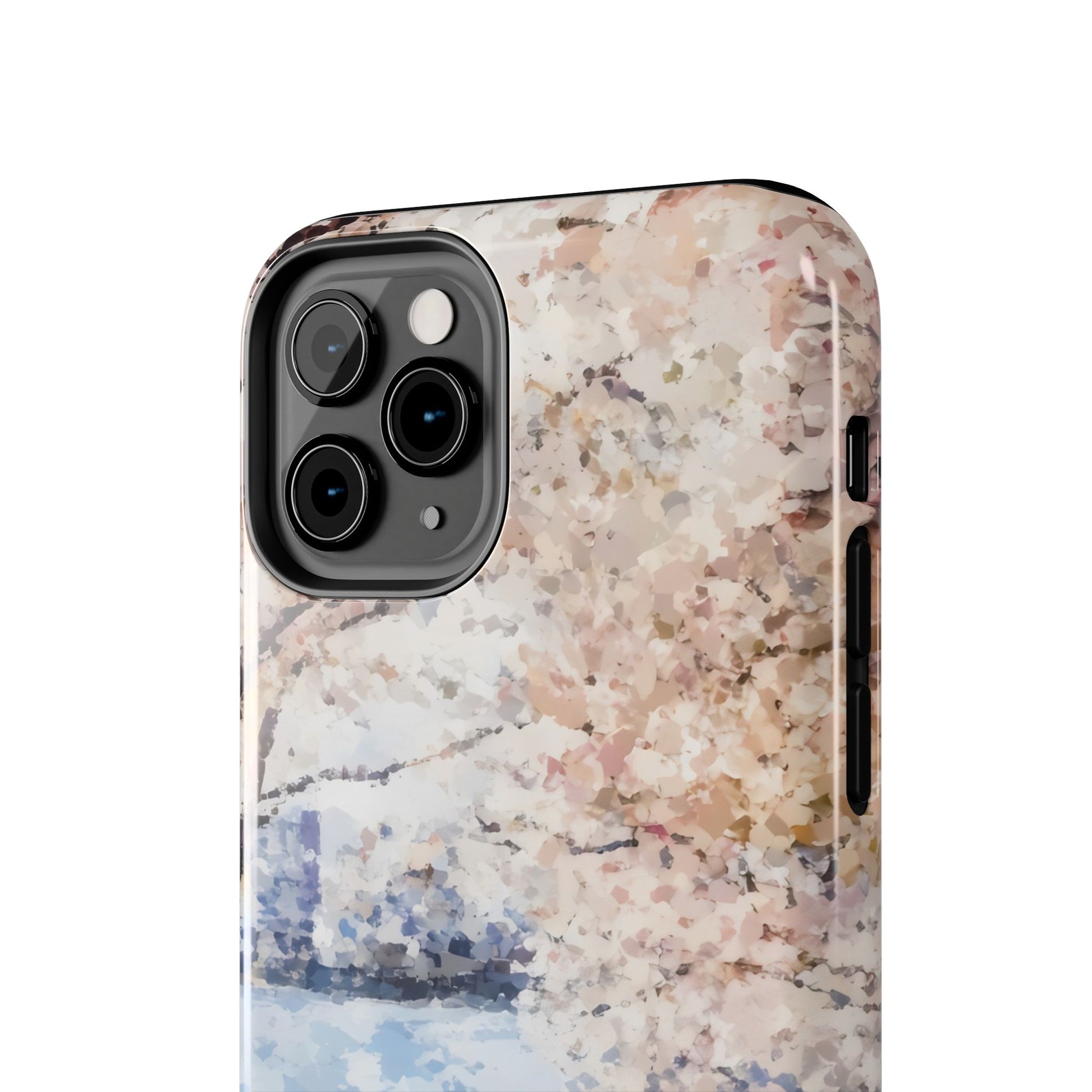 iPhone case with abstract pastel floral and nature-inspired watercolor design