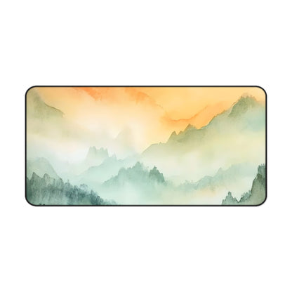 Sunset Mist Mountain Watercolor Desk Mat — alternate desk mat product image 3