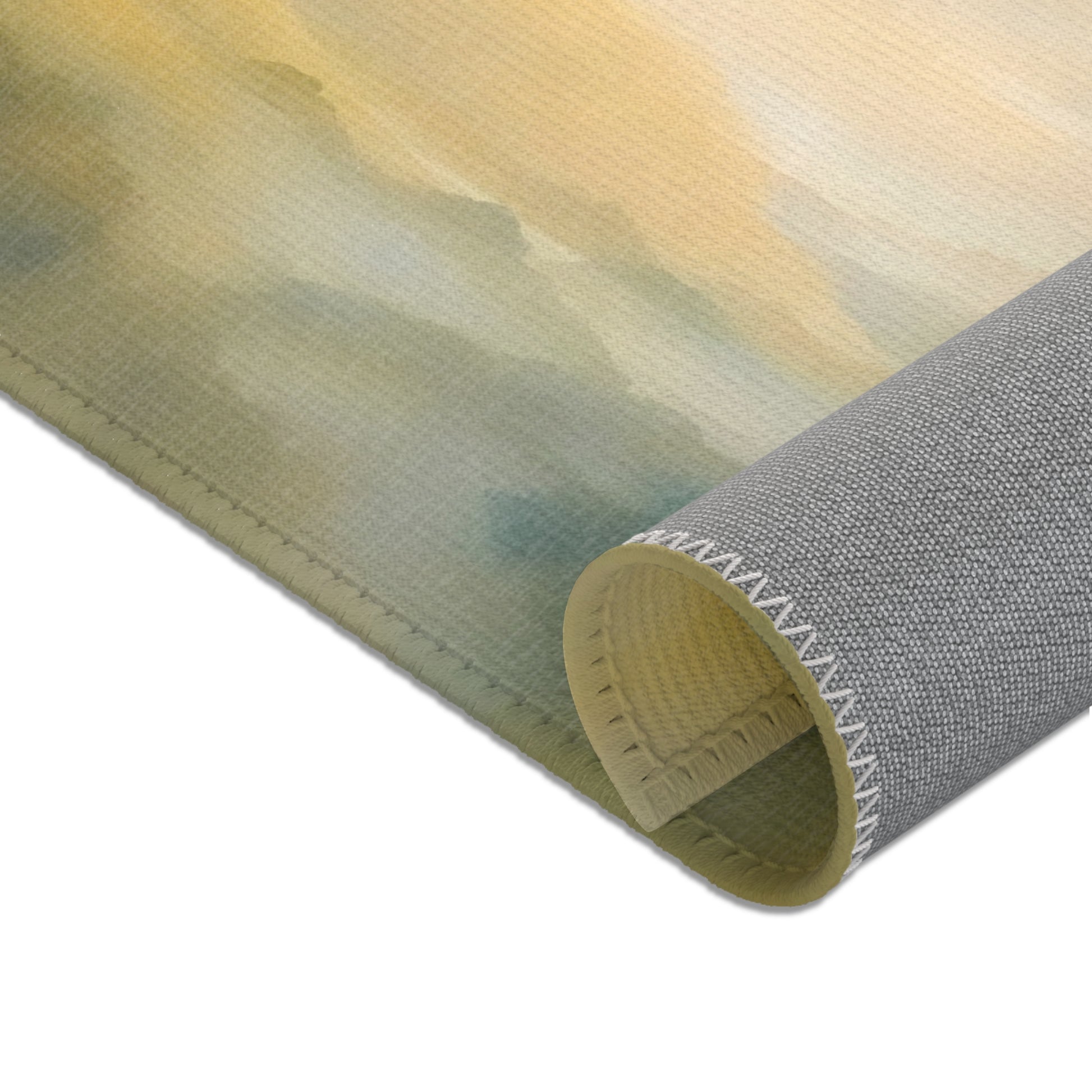 Pastel abstract Christian wall art canvas with soft yellow and green tones, close-up view