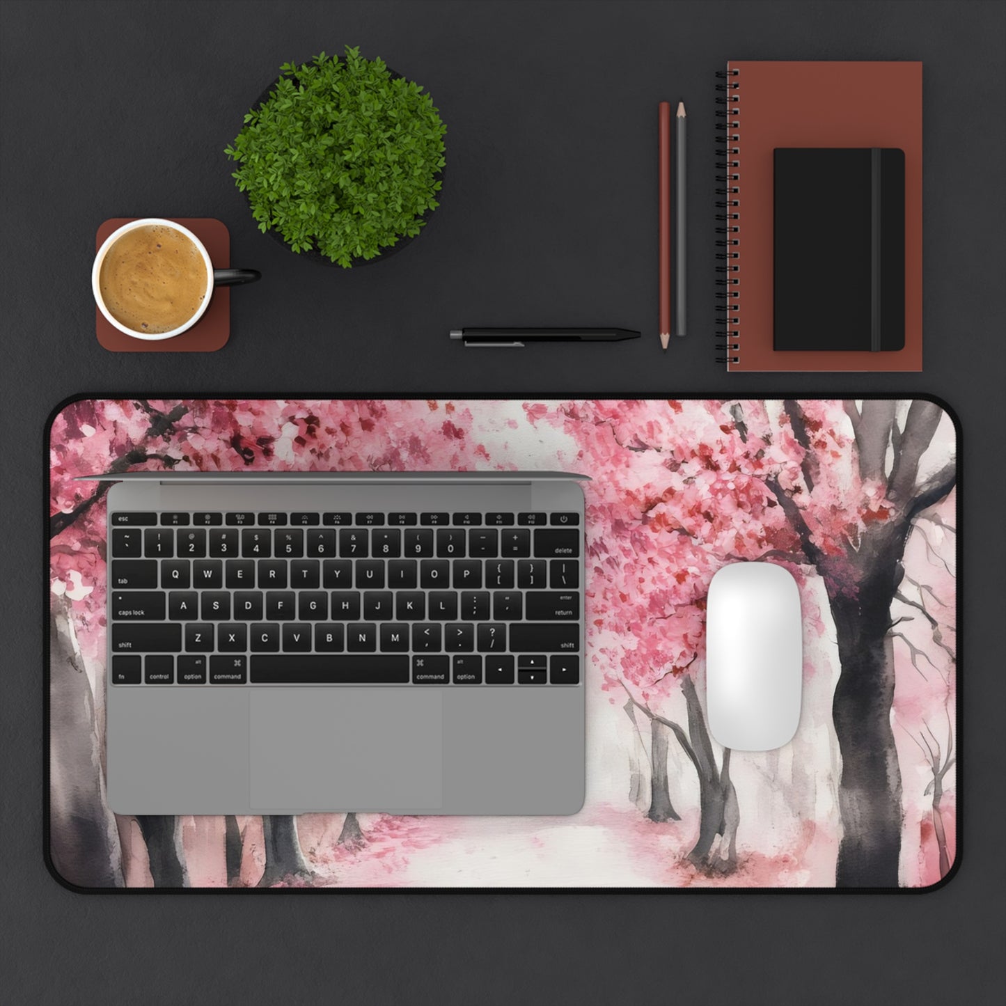 Cherry Blossom Path Desk Mat | Pink Sakura Mouse Pad