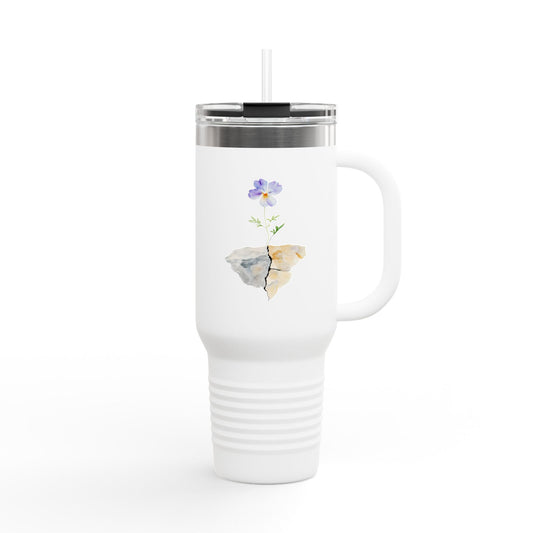 Broken Pot with Purple Pansy 40oz Travel Mug | Insulated Tumbler