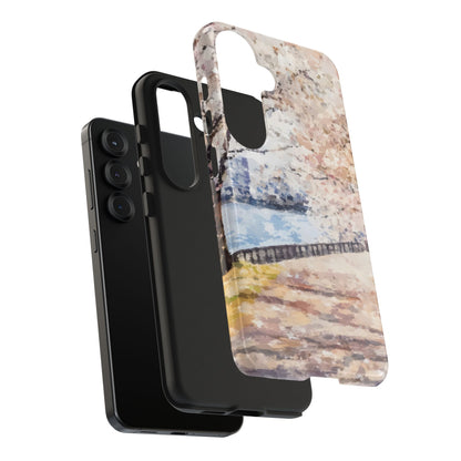 Abstract floral phone case with pastel watercolor pattern for Samsung smartphone
