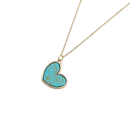 Heart-shaped Turquoise Inlay Necklace – product view 4