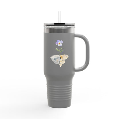 Purple Pansy Broken Pot 40oz Insulated Travel Tumbler — alternate tumbler product image 5