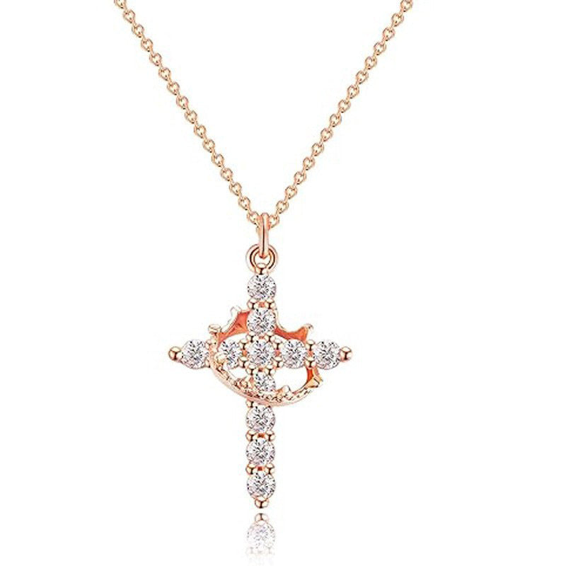 Rotating Crown Pendant Necklace – product view 7