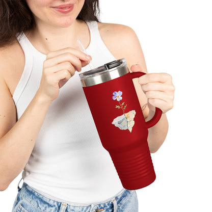 Purple Pansy Broken Pot 40oz Insulated Travel Tumbler — alternate tumbler product image 11