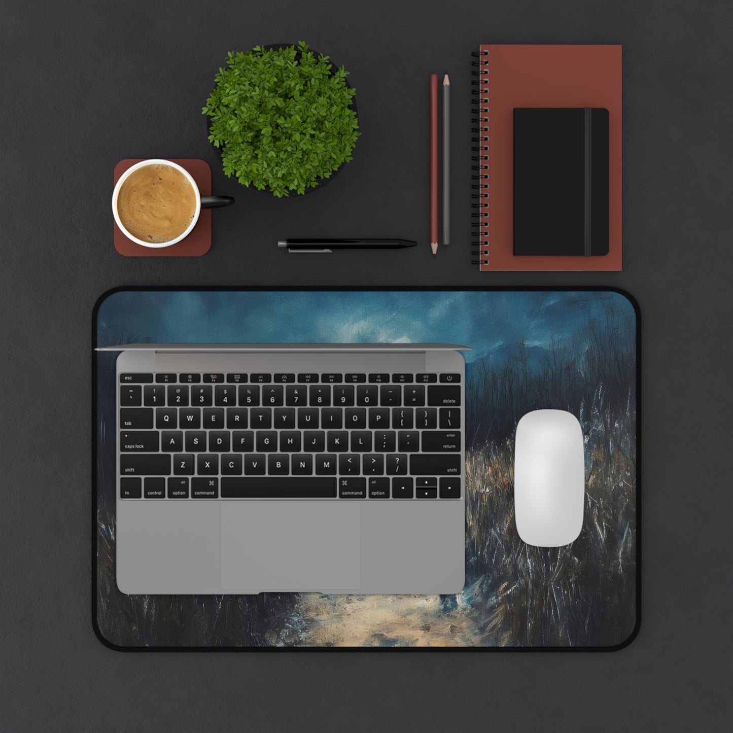 Moonlit Pathway Walk Desk Mat | Nightscape Desk Mat
