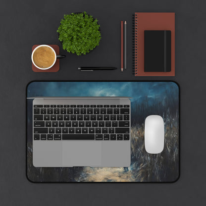 Moonlit Pathway Walk Nightscape Desk Mat — alternate desk mat product image 4
