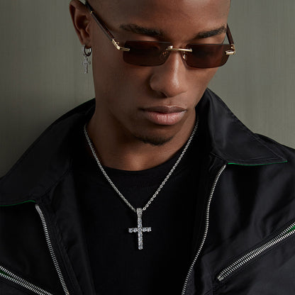 Titanium Steel Necklace Cross – product view 3