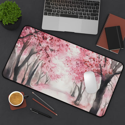 Cherry Blossom Path Pink Sakura Desk Mat — alternate desk mat product image 9