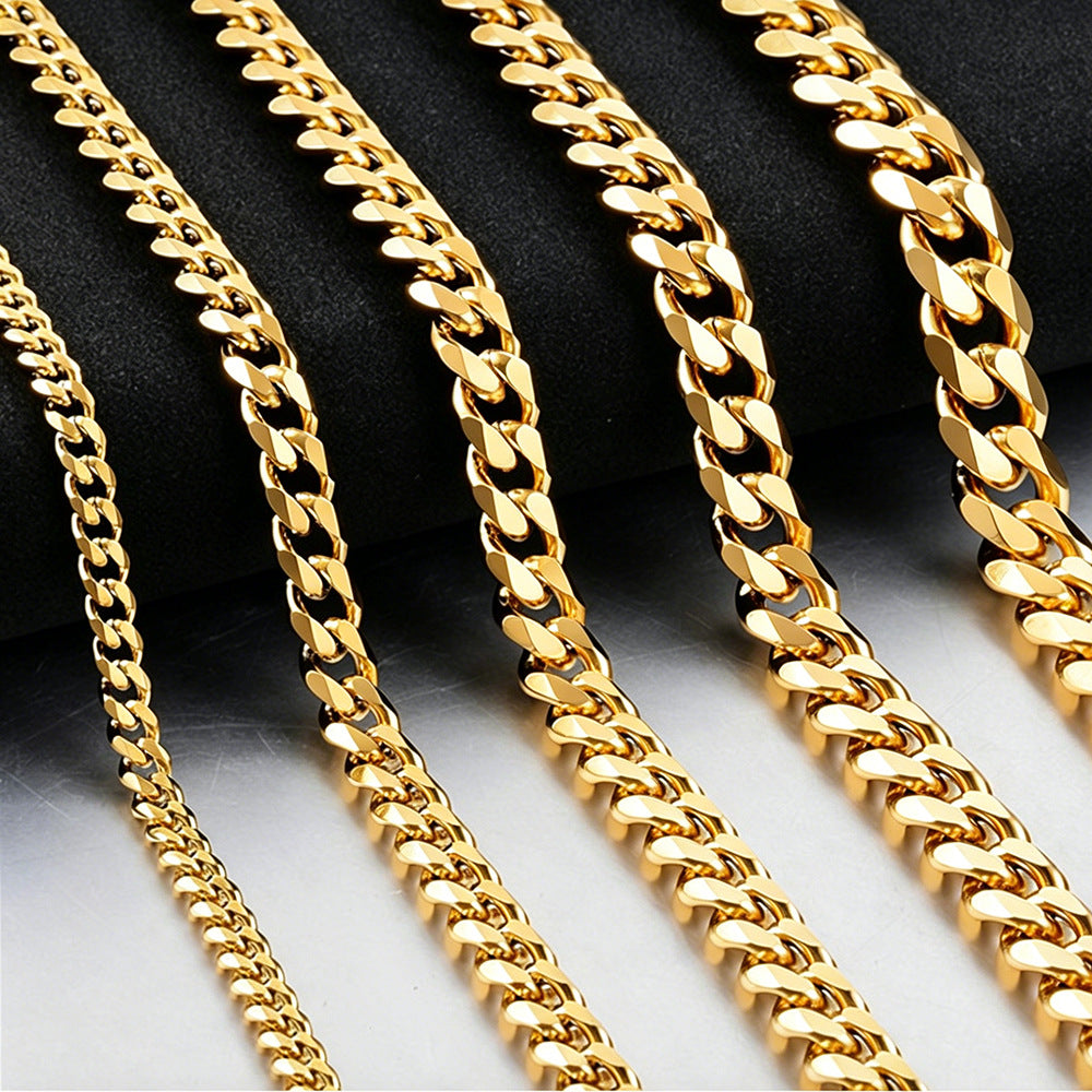 Stainless Steel Cuban Chain Jewelry Set – product view 21