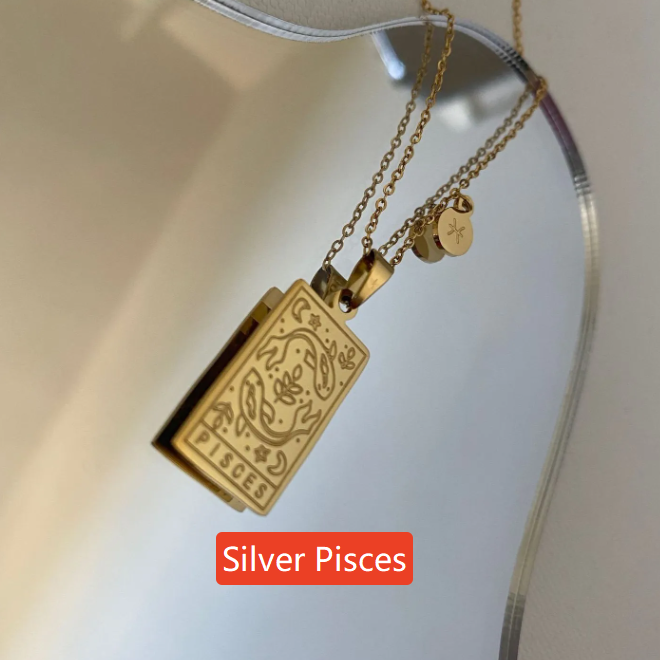 Zodiac Titanium Steel Clavicle Necklace – product view 19