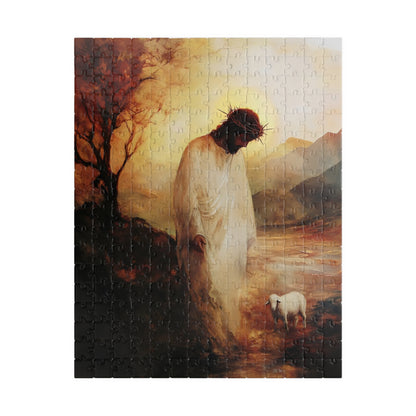 Jesus with Lamb Christian Art Puzzle — alternate puzzle product image 3