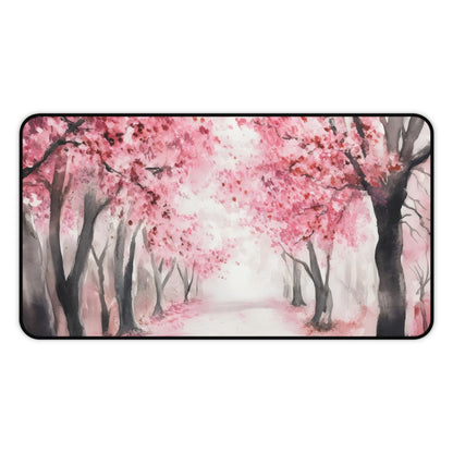 Cherry Blossom Path Pink Sakura Desk Mat — alternate desk mat product image 2