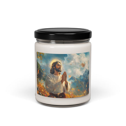 Praying Jesus Illustration 9oz Scented Soy Candle — alternate candle product image 5