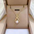 Pearl Necklace and Earrings Set