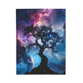 Galaxy Tree Blanket | Cosmic Night Sky Velveteen Plush