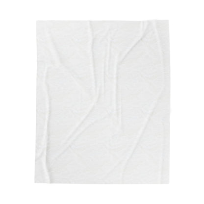 Misty Mountain Sunrise Velveteen Plush Blanket — blanket draped across bedding