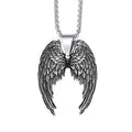 Angel Wings Pendant Necklace Titanium Steel