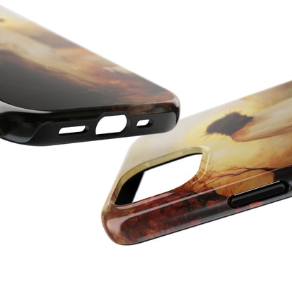 Christian phone case with artistic image of Jesus wearing a crown of thorns on a cross