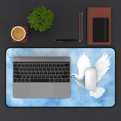 White Dove Blue Sky Desk Mat — alternate desk mat product image 8