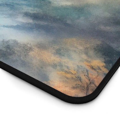 Misty Mountain Watercolor Landscape Desk Mat — alternate desk mat product image 6