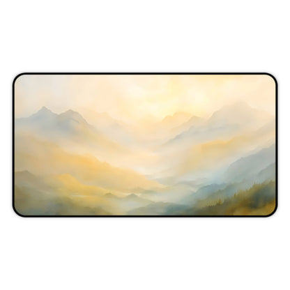 Soft Sunrise Misty Mountain Desk Mat — alternate desk mat product image 2