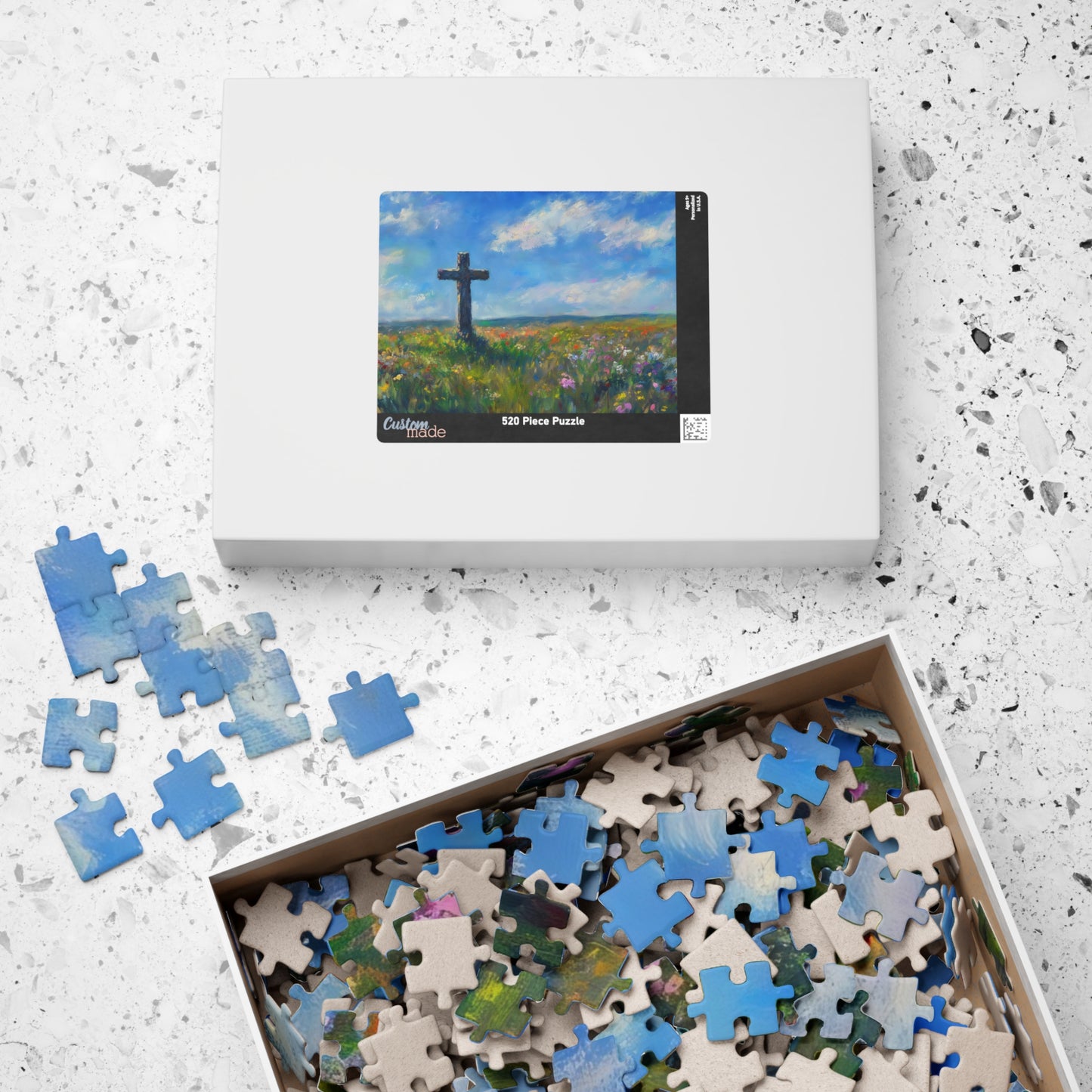 Cross in Wildflower Field Landscape Puzzle — alternate puzzle product image 13