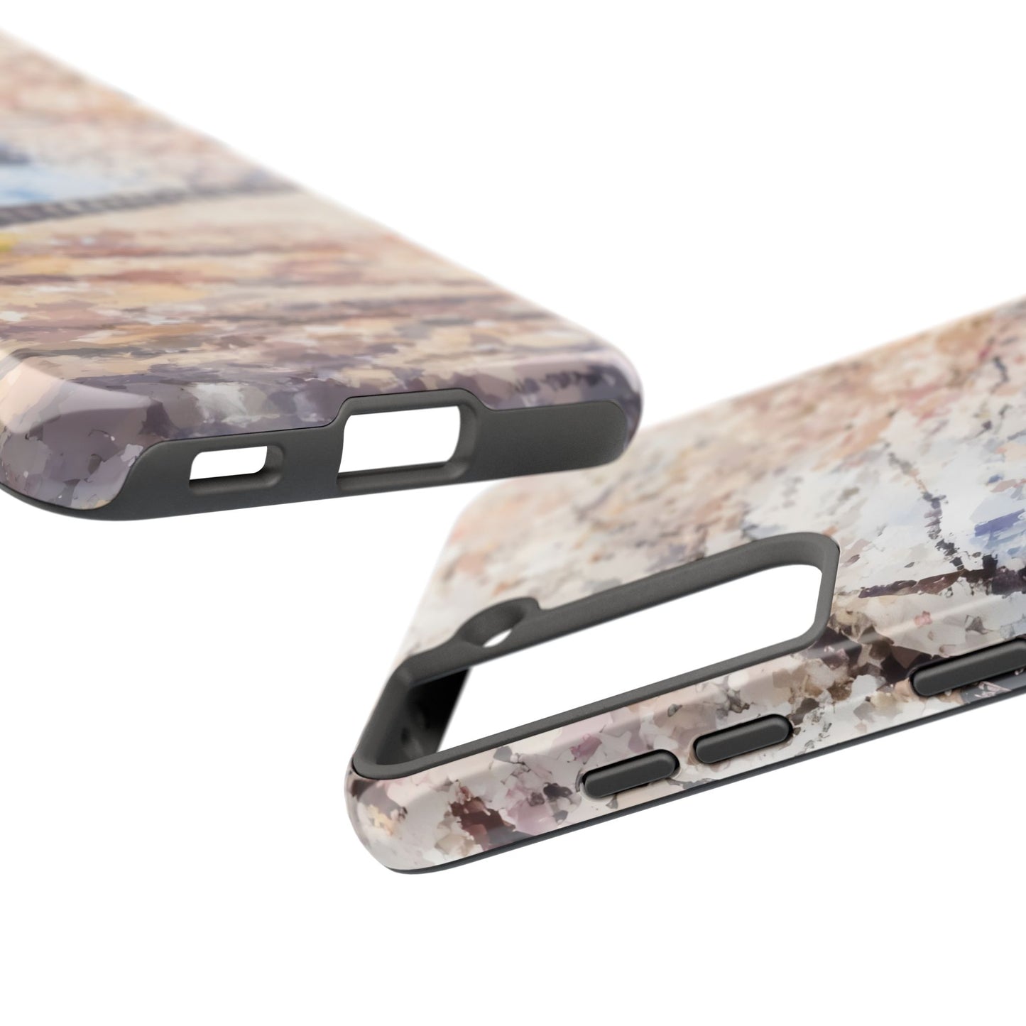 Abstract pastel Christian phone case with soft watercolor patterns and precise cutouts