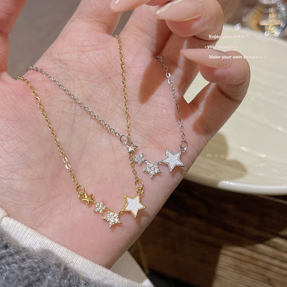 Geometric Crystal Star Pendant Necklace – product view 1