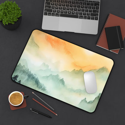 Sunset Mist Mountain Watercolor Desk Mat — alternate desk mat product image 5