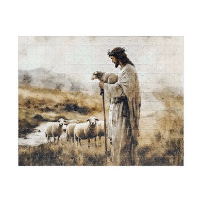 Jesus Shepherd and Sheep Christian Puzzle — alternate puzzle product image 2
