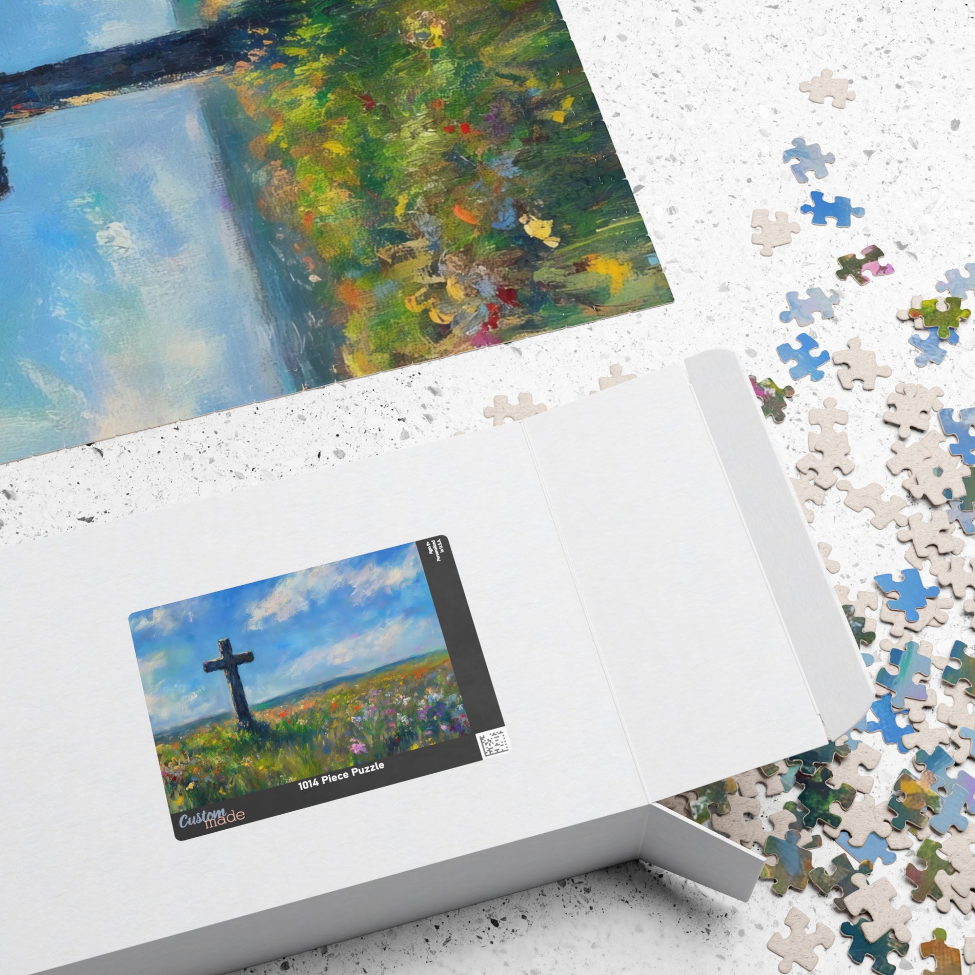 Cross in Wildflower Field Landscape Puzzle — alternate puzzle product image 15