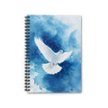 White Dove Illustration Spiral Notebook | Blue Watercolor Sky Ruled Journal