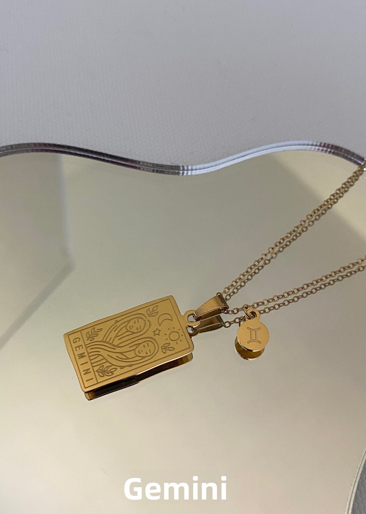 Zodiac Titanium Steel Clavicle Necklace – product view 10