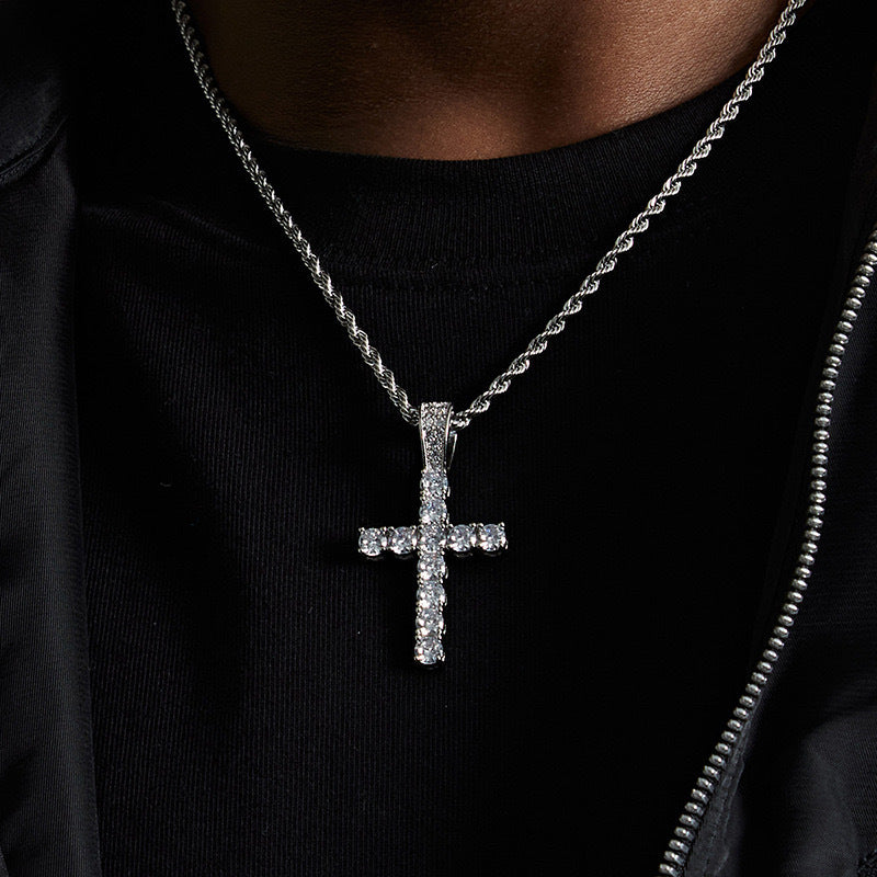 Titanium Steel Necklace Cross – product view 2