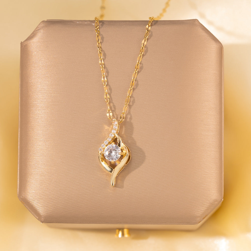 Minimalist Titanium Steel Clavicle Necklace – product view 47