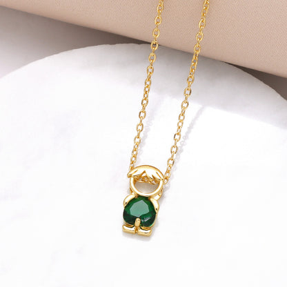Hanging Pendant Necklace with Hearts – product view 17