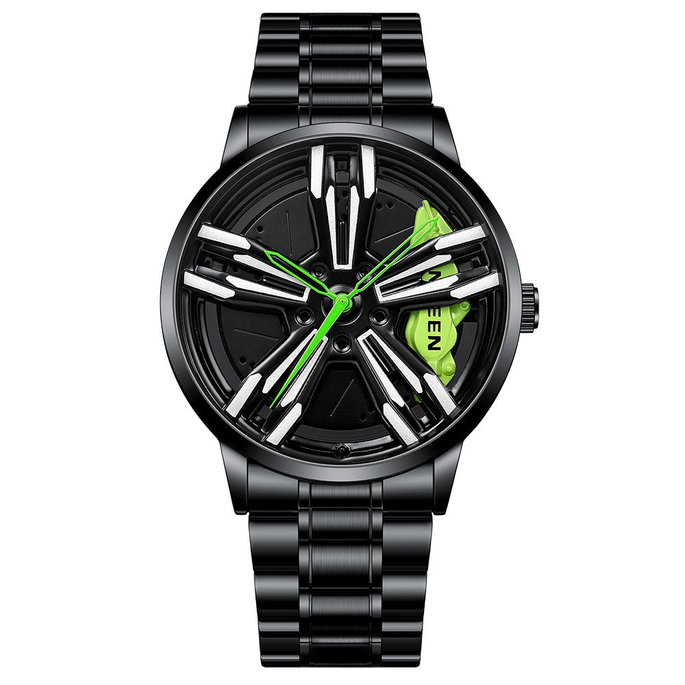 Rotating hub nightlight watch