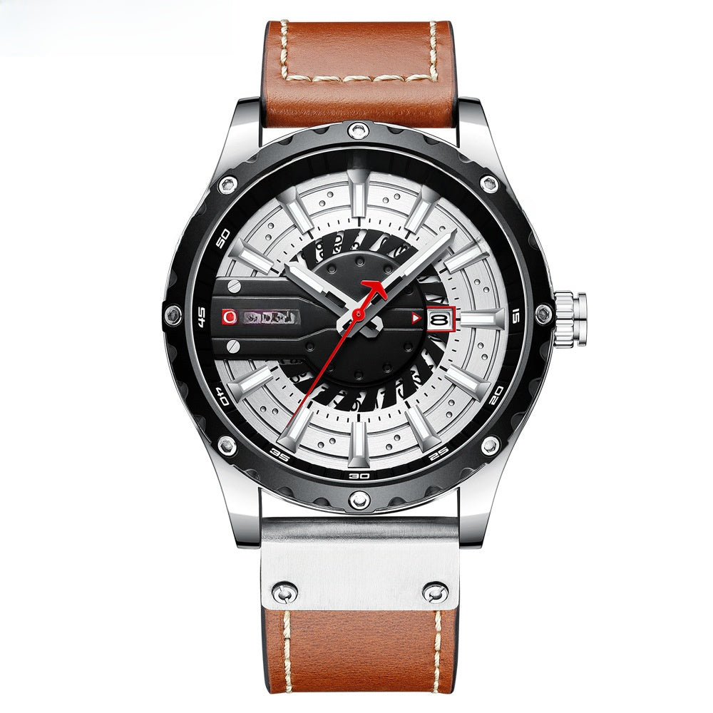 Curren Mens Calendar Leather Watch – Style 2 – product view 6