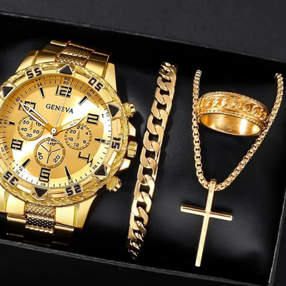Men's Chronograph Quartz Watch with Steel Band – product view 11
