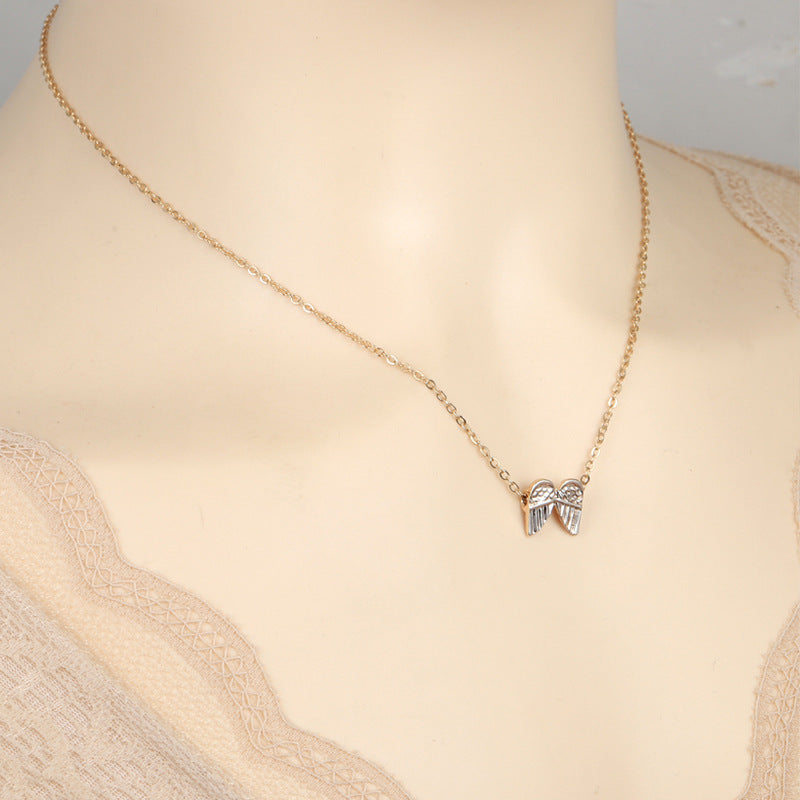 Angel Wing Pendant Necklace with Card – product view 4