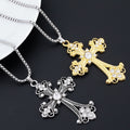 Vintage Crystal Cross Alloy Necklace