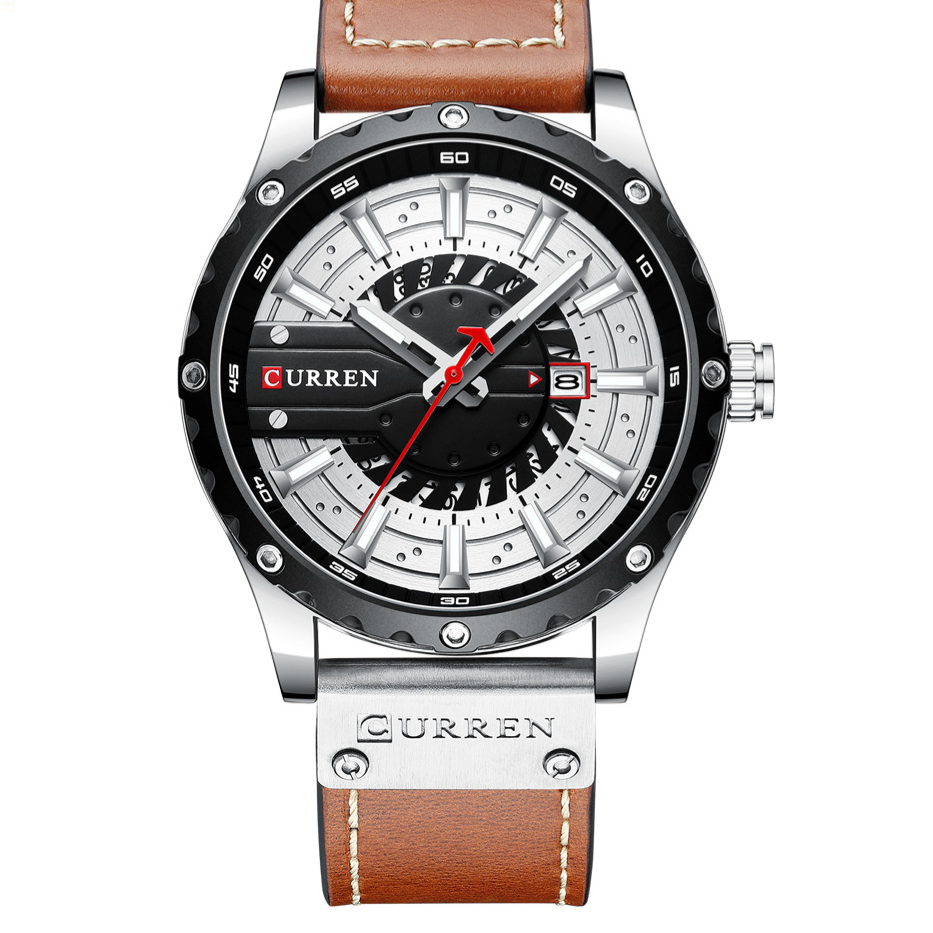 Curren Mens Calendar Leather Watch – product view 6