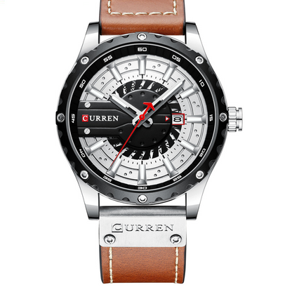 Curren Mens Calendar Leather Watch – product view 6