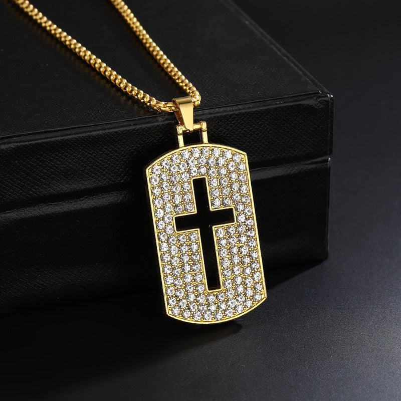 Crystal-Accent Cross Pendant Necklace – product view 4