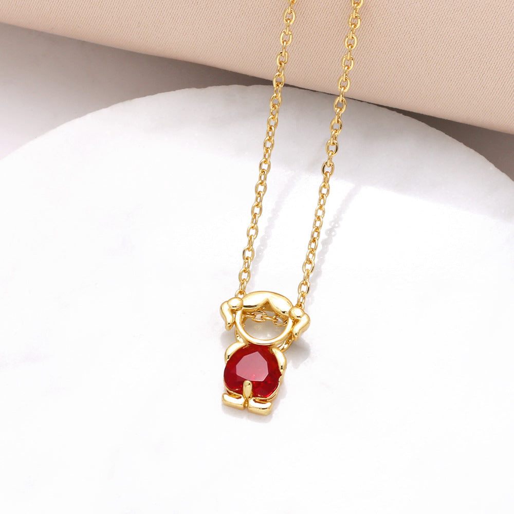 Hanging Pendant Necklace with Hearts – product view 8