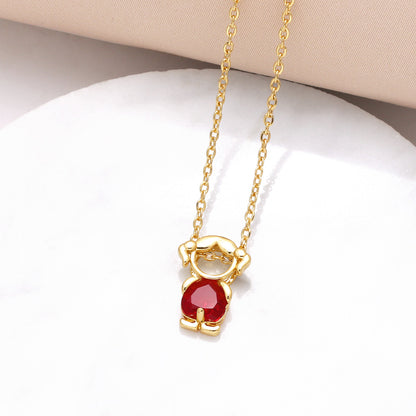 Hanging Pendant Necklace with Hearts – product view 8